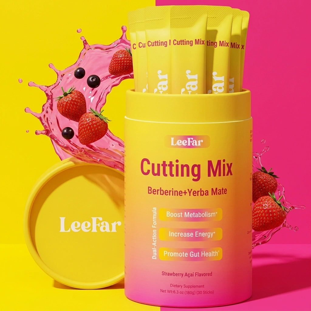 LeeFar™ Cutting Mix Drink - Strawberry Açaí Flavor – 30 Servings