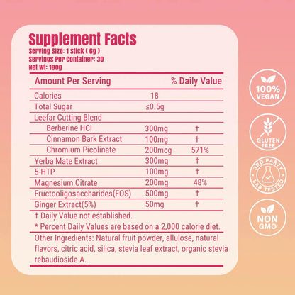 LeeFar™ Cutting Mix Drink - Strawberry Açaí Flavor – 30 Servings
